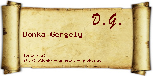 Donka Gergely névjegykártya